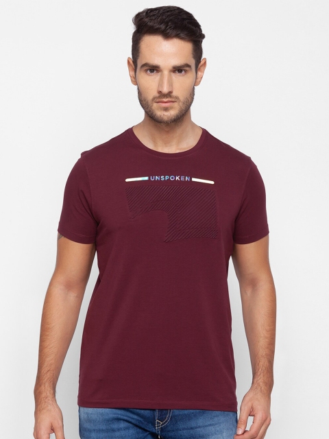 

SPYKAR Men Maroon Polo Collar Pockets Slim Fit T-shirt