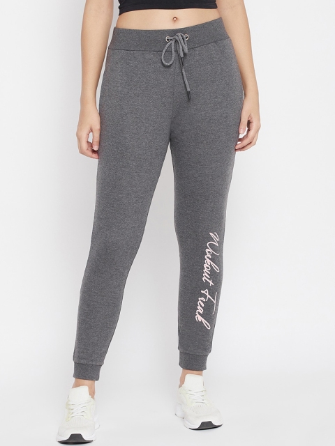 

Austin wood Women Charcoal Grey Solid Cotton Slim-Fit Joggers