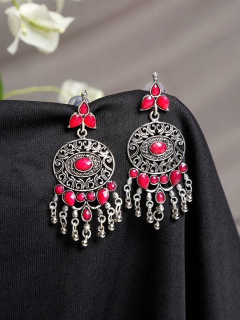 

NEUDIS Silver-Toned Contemporary Drop Earrings