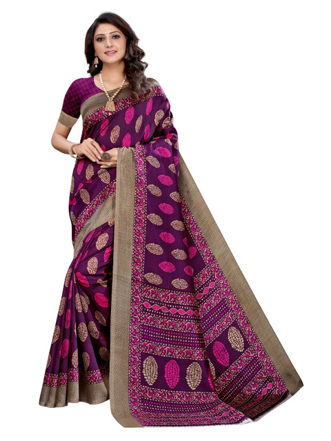 

KALINI Purple & Beige Ethnic Motifs Saree