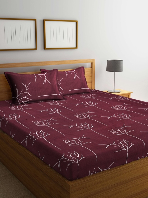 

Arrabi Brown & Grey Geometric 300 TC King Bedsheet With 2 Pillow Covers