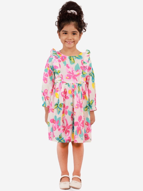 

LIL DRAMA Girls Multicoloured Floral A-Line Dress, Multi