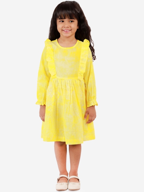 

LIL DRAMA Girls Yellow Printed Dress