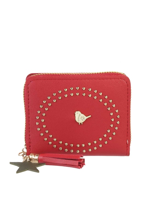 

WALKWAY by Metro Women Red & Gold-Toned Embellished Purse Clutch