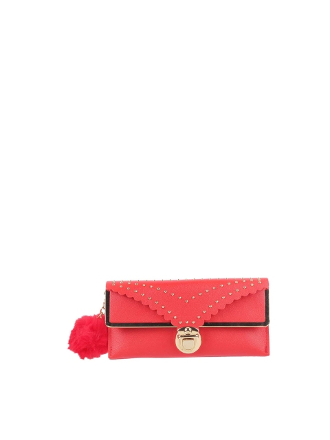 

WALKWAY Woman Red Textured Envelope Clutch