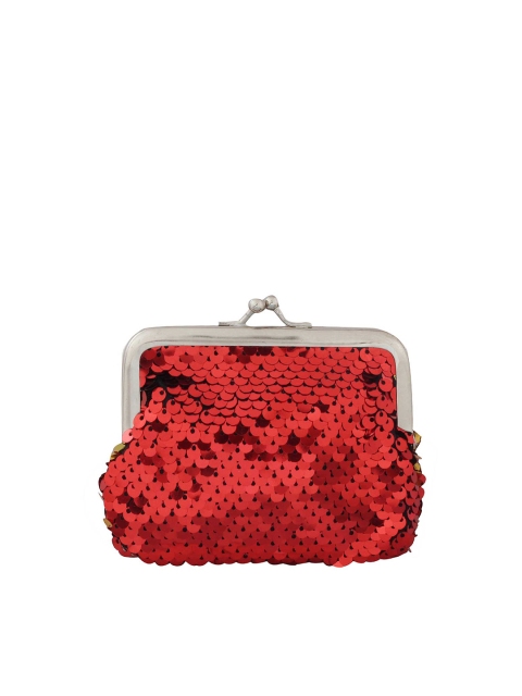 

WALKWAY Women Maroon Embellished Box Clutch