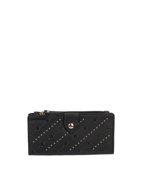 

WALKWAY Black & Gold-Toned Embellished Envelope Clutch