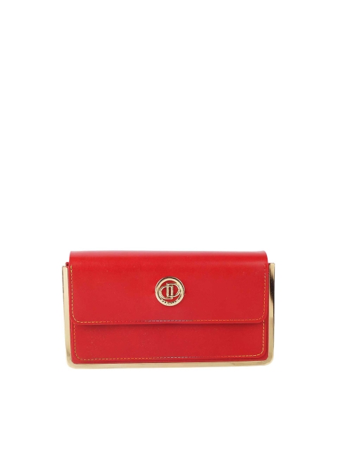

WALKWAY Red & Gold-Toned Embellished Envelope Clutch
