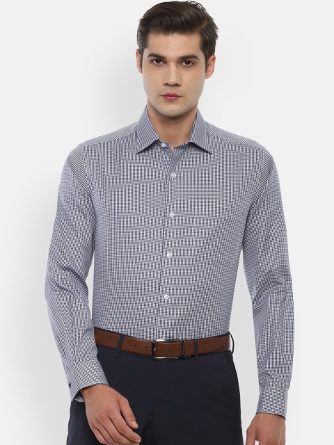 

Louis Philippe Men Blue Slim Fit Micro Checks Opaque Formal Shirt