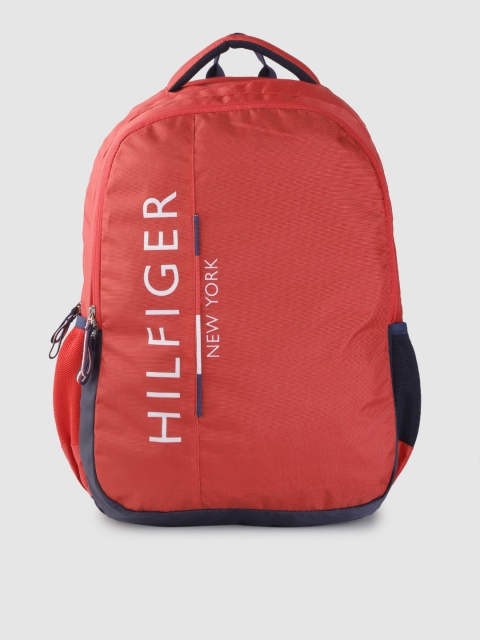 

Tommy Hilfiger Unisex Red & White Brand Logo Print 15 Inch Laptop Backpack