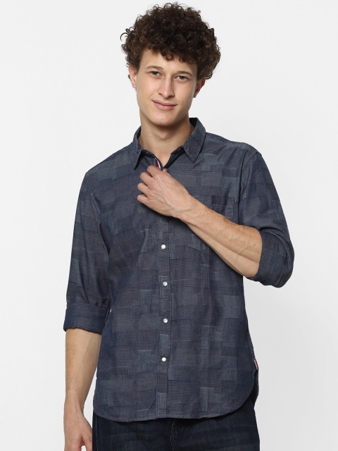 

MARCA Disati Men Blue Slim Fit Opaque Printed Casual Shirt