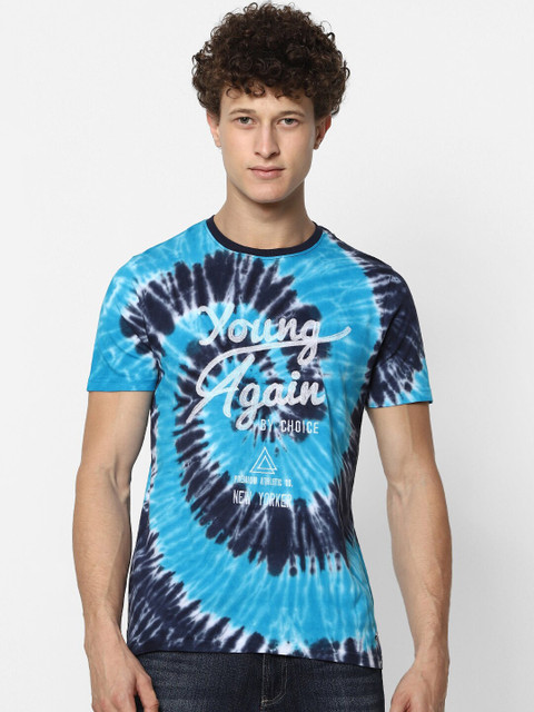 

MARCA Disati Men Blue Dyed Raw Edge T-shirt