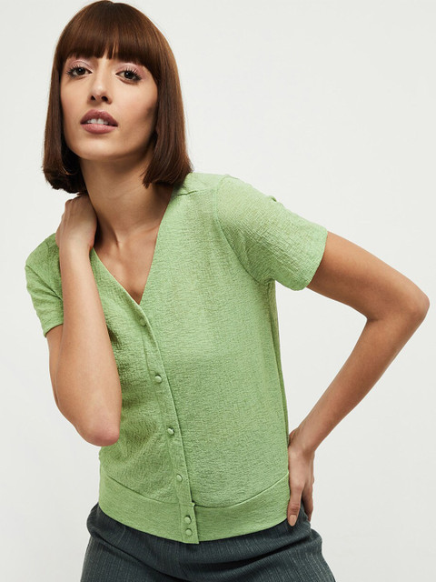 

max Green Self Design Top
