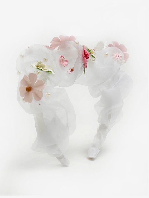 

TIPY TIPY TAP Girls White & Pink Lace Hairband