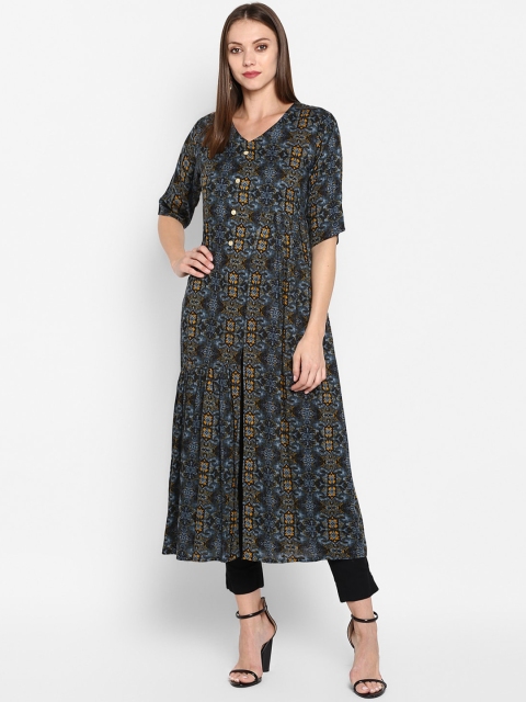 

ZOEYAMS Women Grey Ethnic Motifs Printed Kurta
