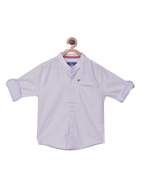 

612 league Boys Off White Micro Ditsy Printed Casual Shirt