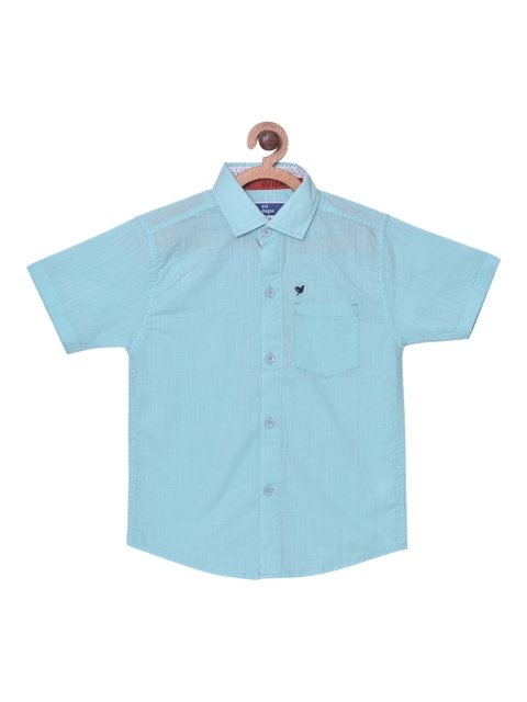 

612 league Boys Turquoise Blue Opaque Casual Shirt