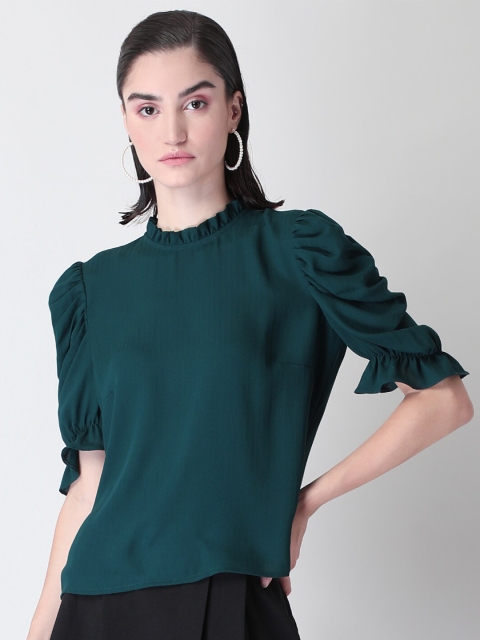 

FabAlley Women Green Georgette Regular Top