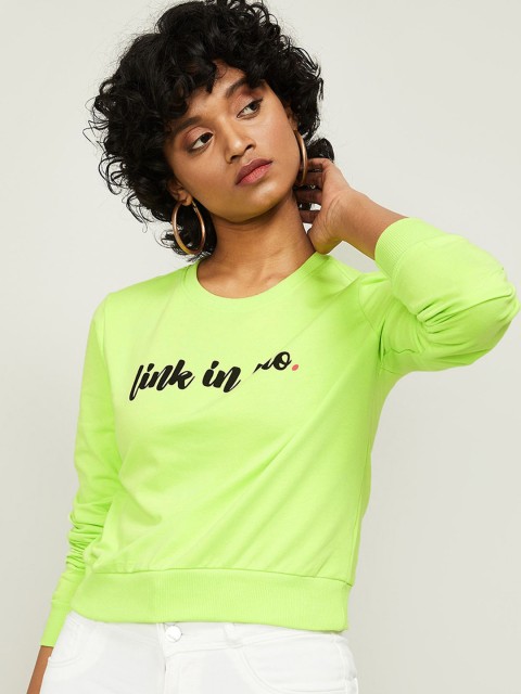 

Ginger by Lifestyle Women Green Printed Sweatshirt