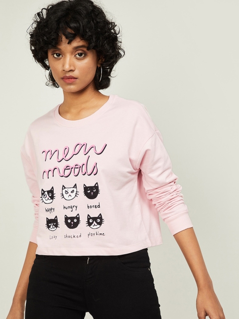 

Ginger by Lifestyle Women Pink Printed Sweatshirt