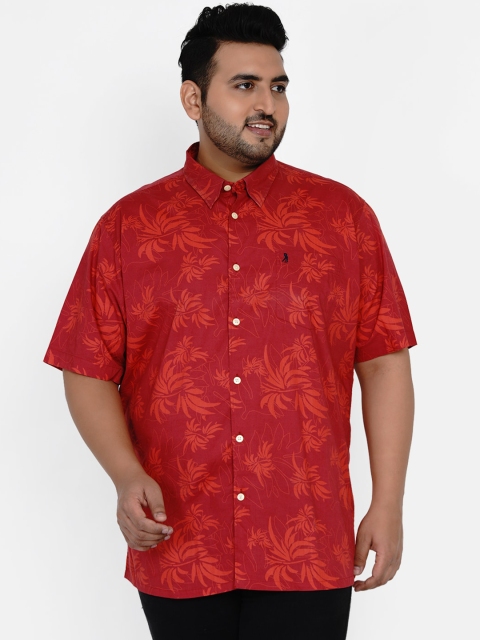 Santonio Men Red Opaque Printed Casual Shirt
