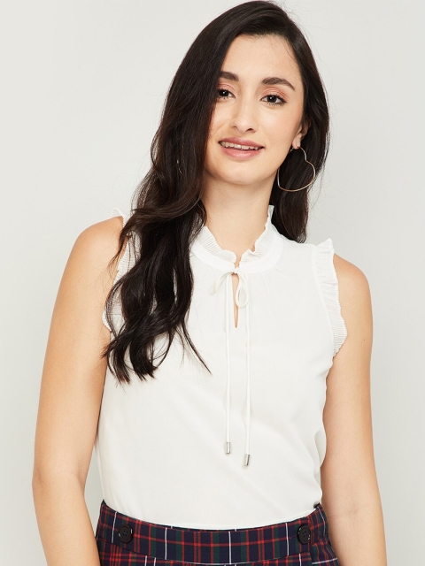 

Bossini Women Off White Regular Top