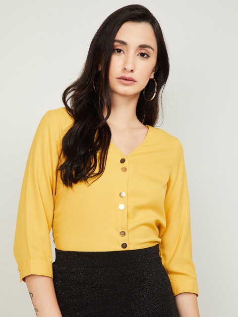 

Bossini Women Mustard Yellow Regular Top