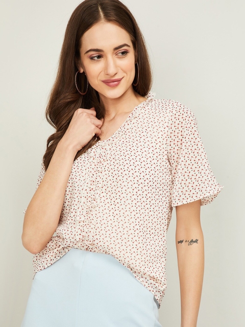 

Bossini Pink Conversational Printed Top