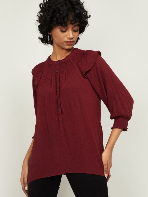 

Fame Forever by Lifestyle Burgundy Regular Top