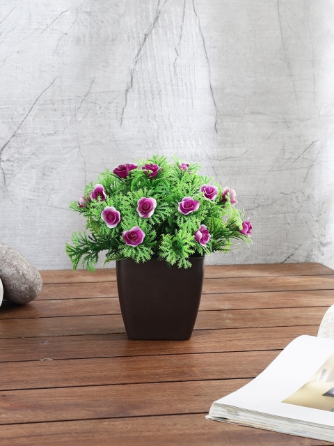 

FOLIYAJ Green & Purple Artificial Plant with Pot