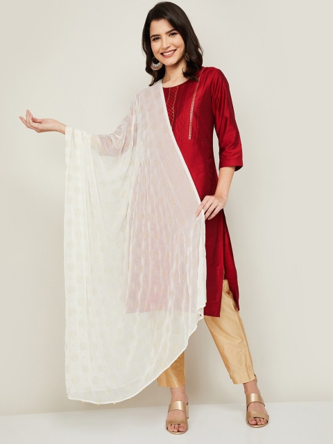 

Melange by Lifestyle Off White Printed Dupatta