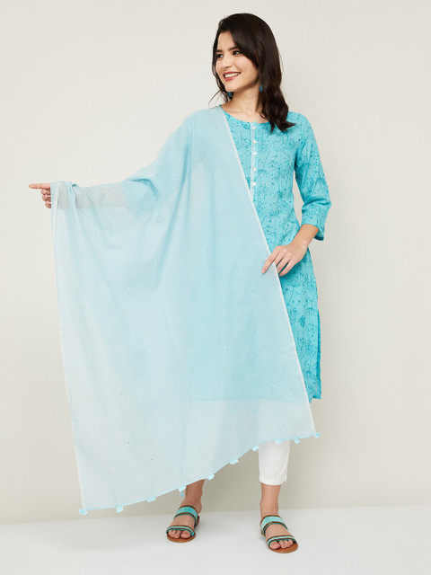 

Melange by Lifestyle Blue Checked Dupatta