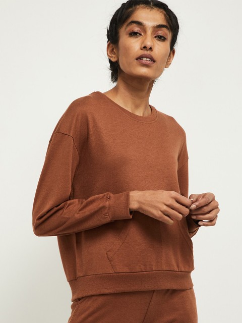 

max Women Brown Solid T-shirt