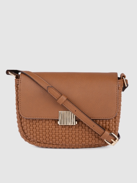 

Accessorize Tan Brown Leanne Weave Textured Structured Sling Bag