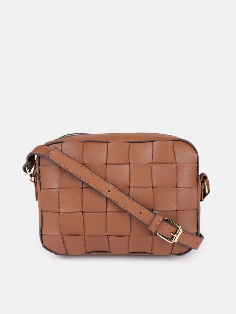 

Accessorize Tan Brown Textured Structured Hayley Weave Camera Sling Bag