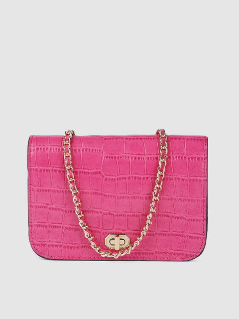 

Accessorize Women Pink Textured Crossbody Sling Bag