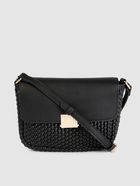 

Accessorize Women Black Weave Cross Body Sling Bag