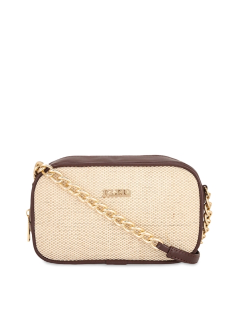

KLEIO Women Brown Synthetic Leather Structured Sling Bag With Metal Sling Strap