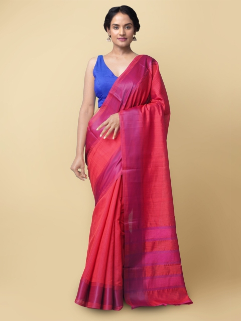 

Unnati Silks Red & Pink Art Silk Handloom Patola Saree