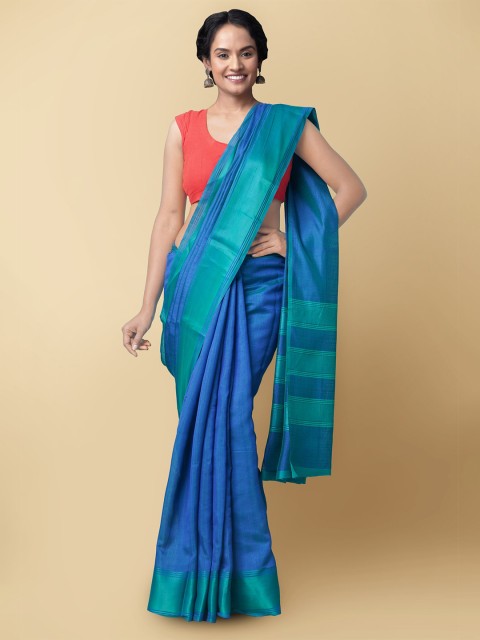 

Unnati Silks Women Blue & Green Fancy Art Silk Saree
