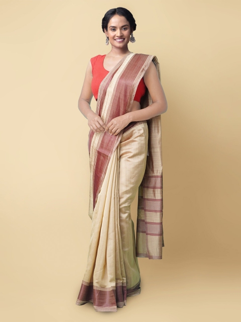 

Unnati Silks Women Brown & Maroon Fancy Art Silk Saree