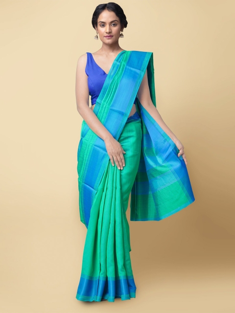 

Unnati Silks Green & Blue Art Silk Handloom Patola Saree