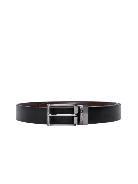 

Red Tape Men Black Textured PU Formal Reversible Belt
