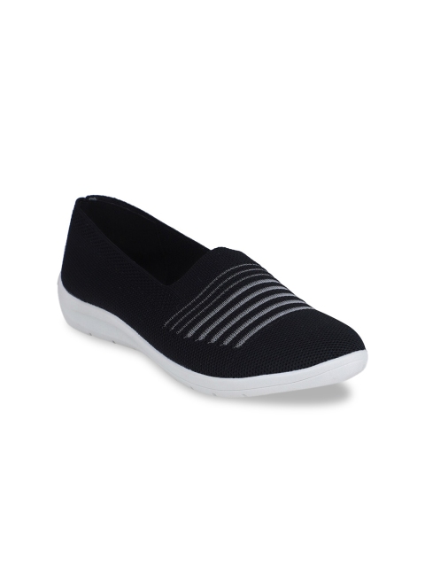 

pelle albero Women Black & Off White Woven Design Slip-On Sneakers