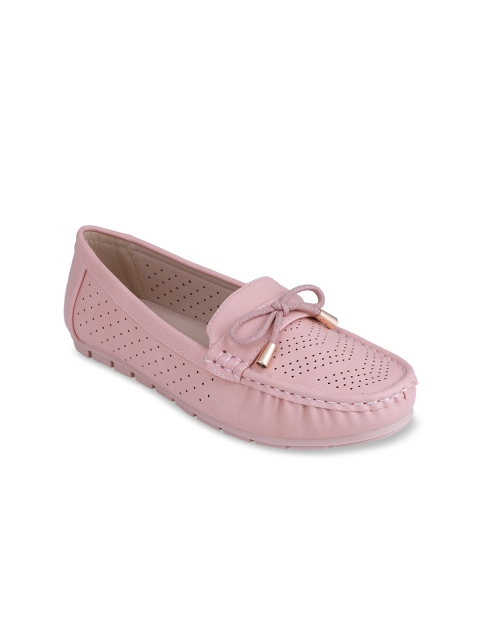 

pelle albero Women Pink Perforations Loafers