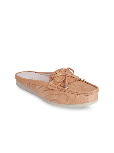 

pelle albero Women Tan Brown Perforations Loafers