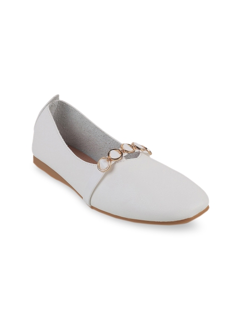 

Metro Women White Embellished Ballerinas Flats