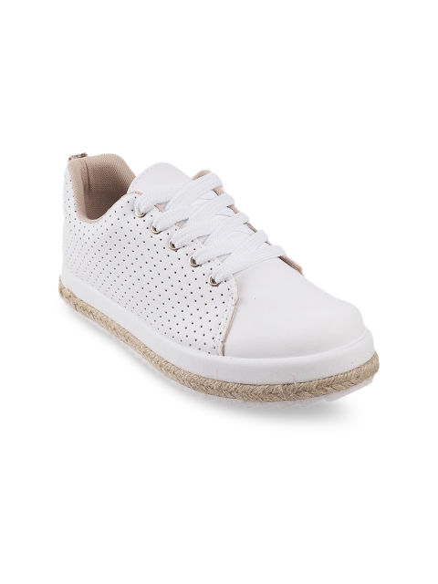

DAVINCHI Women White Perforations Sneakers