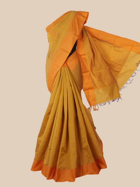 

Pothys Mustard Ethnic Motifs Silk Cotton Kovai Saree