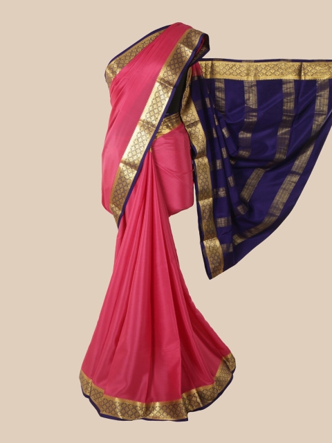 

Pothys Pink & Blue Pure Silk Mysore Silk Saree